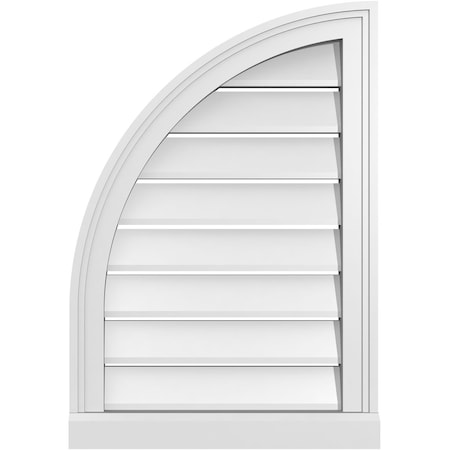 Ekena Millwork Quarter Round Top Left Surface Mount PVC Gable Vent w/ 2"W x 2"P Brickmould Sill Frame, 18"W x 26"H GVPQL18X2603SF
